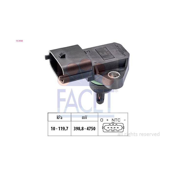 Oro slėgio jutiklis, aukščio adaptacija FACET 10.3098