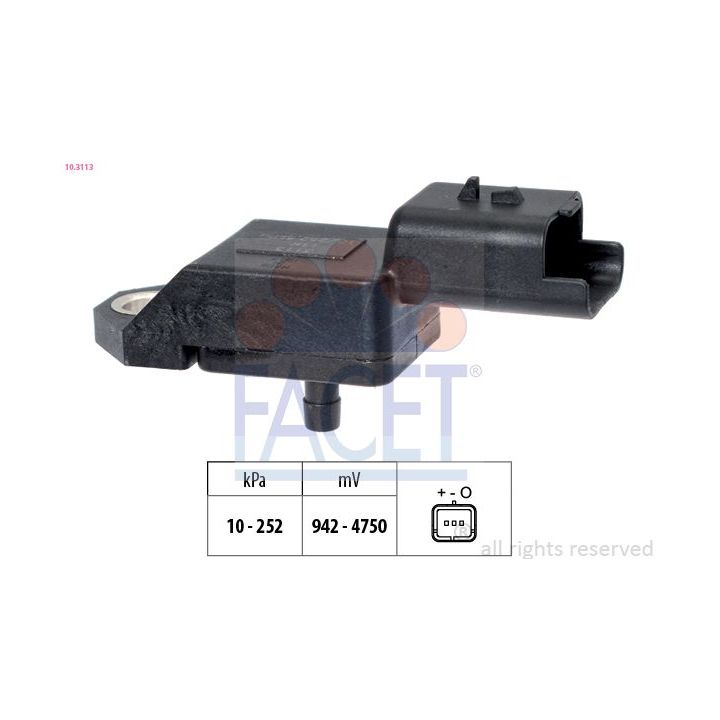 Oro slėgio jutiklis, aukščio adaptacija FACET 10.3113