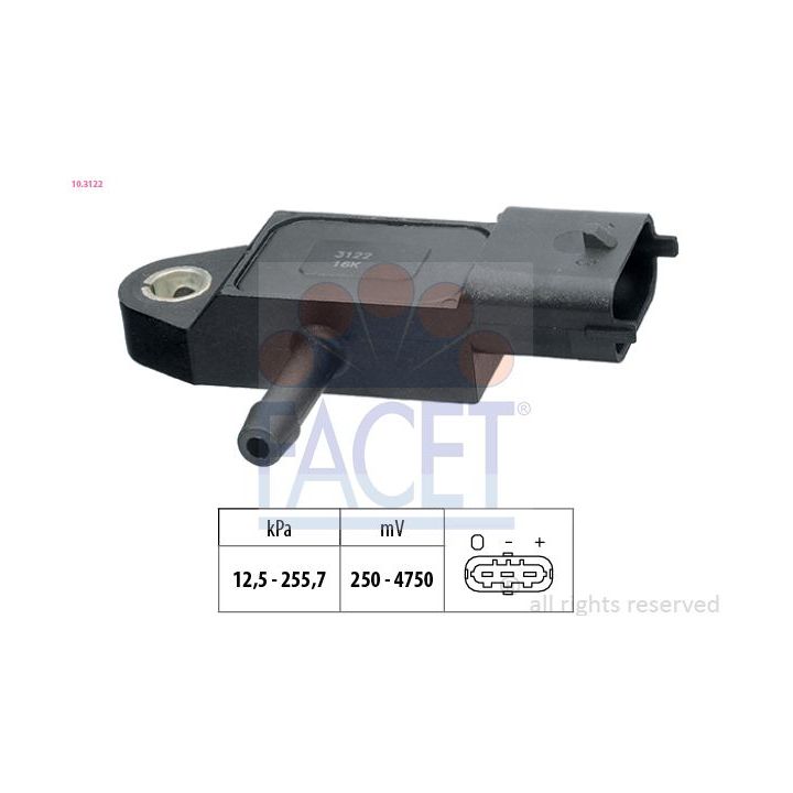 Oro slėgio jutiklis, aukščio adaptacija FACET 10.3122