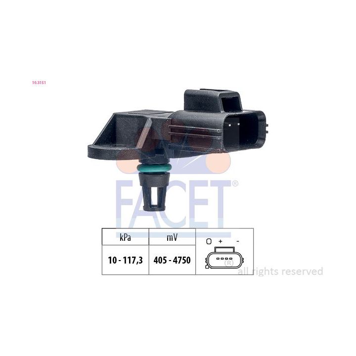 Oro slėgio jutiklis, aukščio adaptacija FACET 10.3151