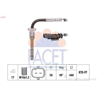 Jutiklis, išmetamųjų dujų temperatūra FACET 22.0125