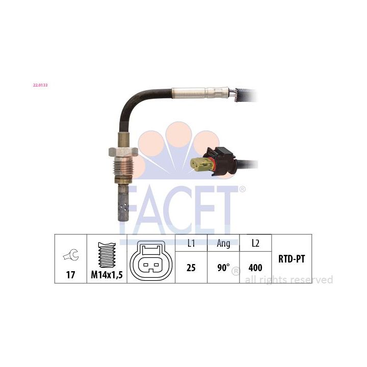 Jutiklis, išmetamųjų dujų temperatūra FACET 22.0133