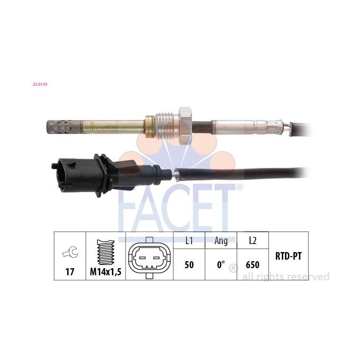 Jutiklis, išmetamųjų dujų temperatūra FACET 22.0134