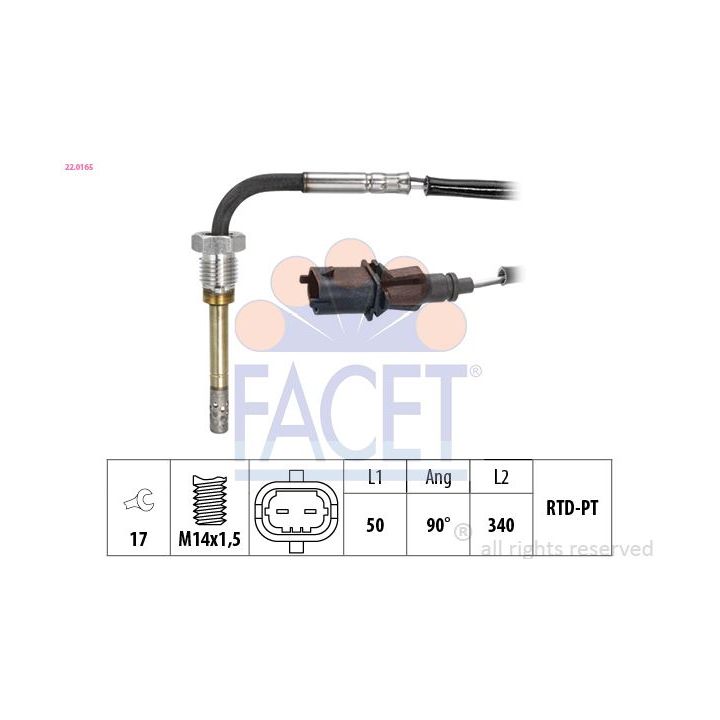 Jutiklis, išmetamųjų dujų temperatūra FACET 22.0165