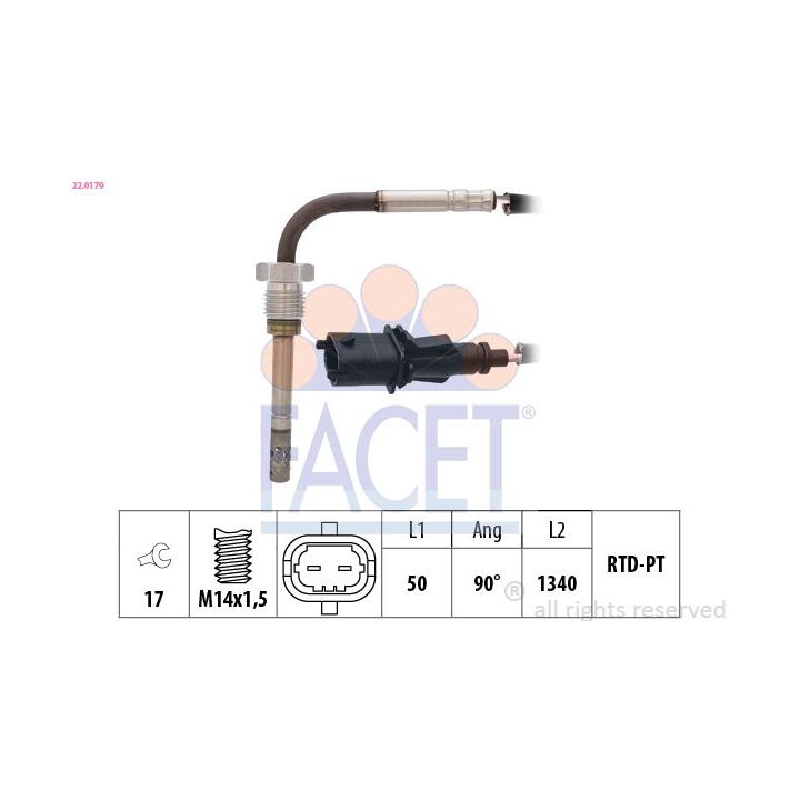 Jutiklis, išmetamųjų dujų temperatūra FACET 22.0179