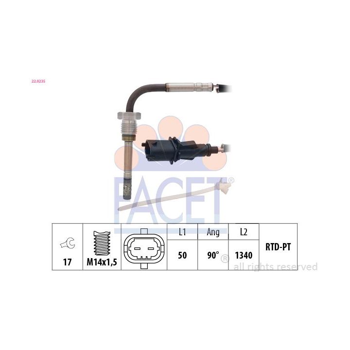 Jutiklis, išmetamųjų dujų temperatūra FACET 22.0235
