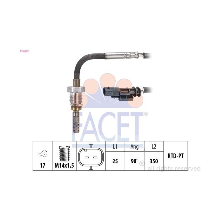 Jutiklis, išmetamųjų dujų temperatūra FACET 22.0243