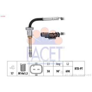 Jutiklis, išmetamųjų dujų temperatūra FACET 22.0345