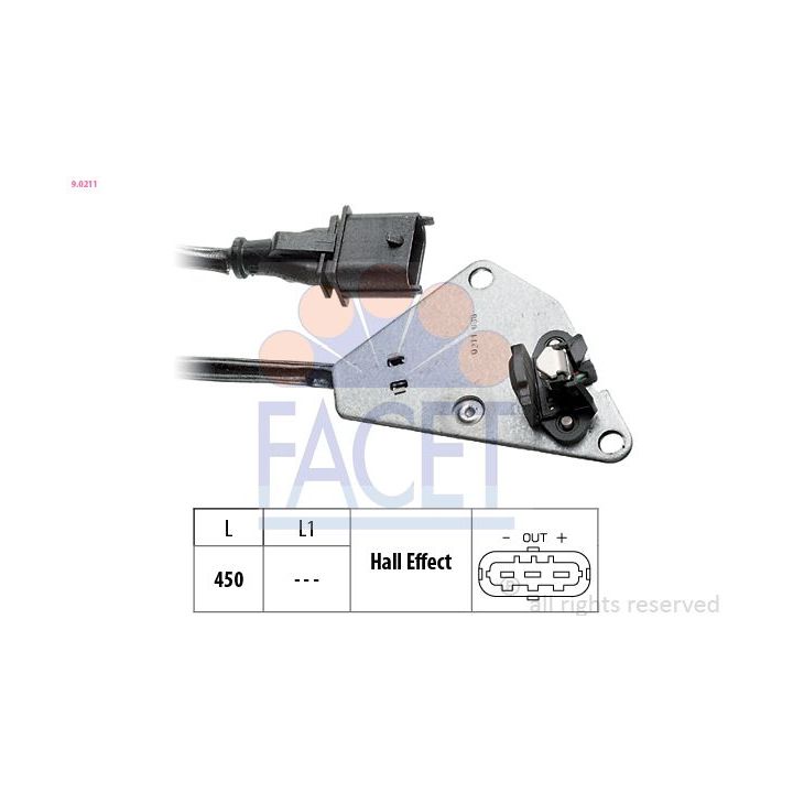 Jutiklis, skirstomojo veleno padėtis FACET 9.0211