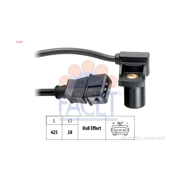 Jutiklis, skirstomojo veleno padėtis FACET 9.0239