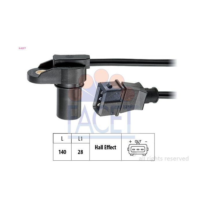 Jutiklis, skirstomojo veleno padėtis FACET 9.0277