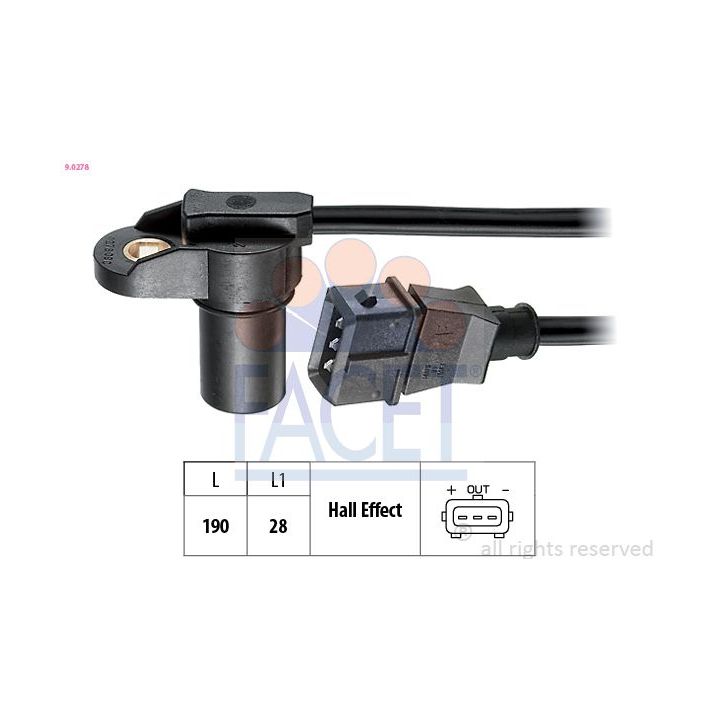 Jutiklis, variklio sūkių dažnis FACET 9.0278