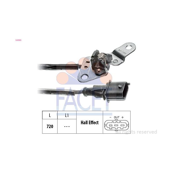 Jutiklis, skirstomojo veleno padėtis FACET 9.0355