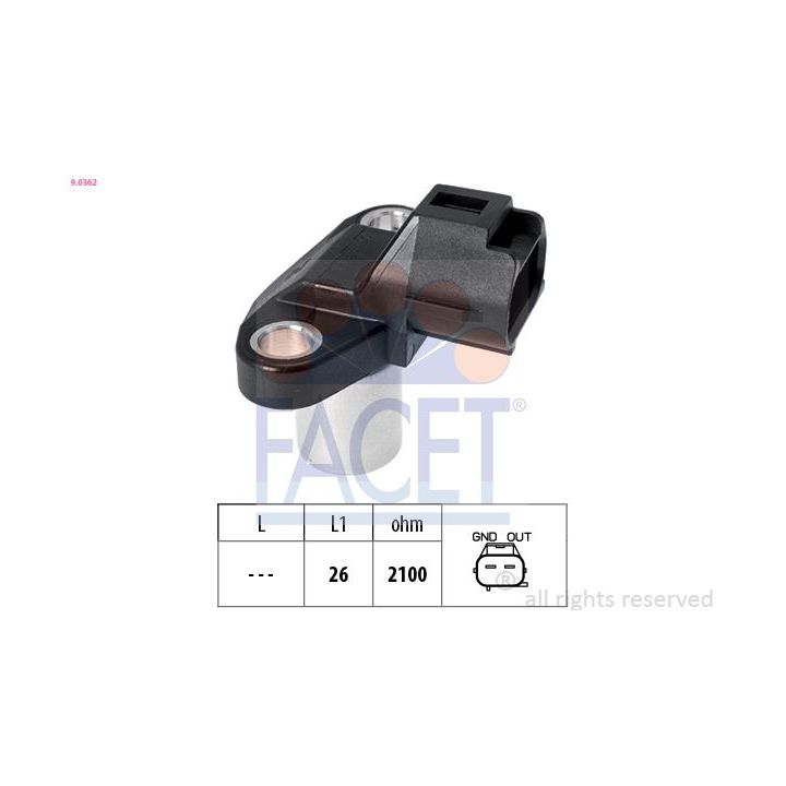 Jutiklis, skirstomojo veleno padėtis FACET 9.0362