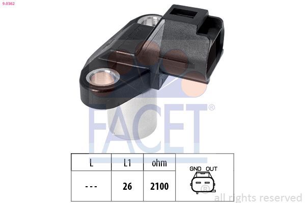 Jutiklis, skirstomojo veleno padėtis FACET 9.0362