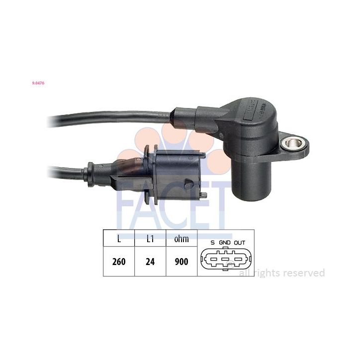 Jutiklis, skirstomojo veleno padėtis FACET 9.0476