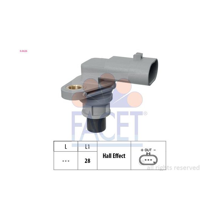 Jutiklis, skirstomojo veleno padėtis FACET 9.0626