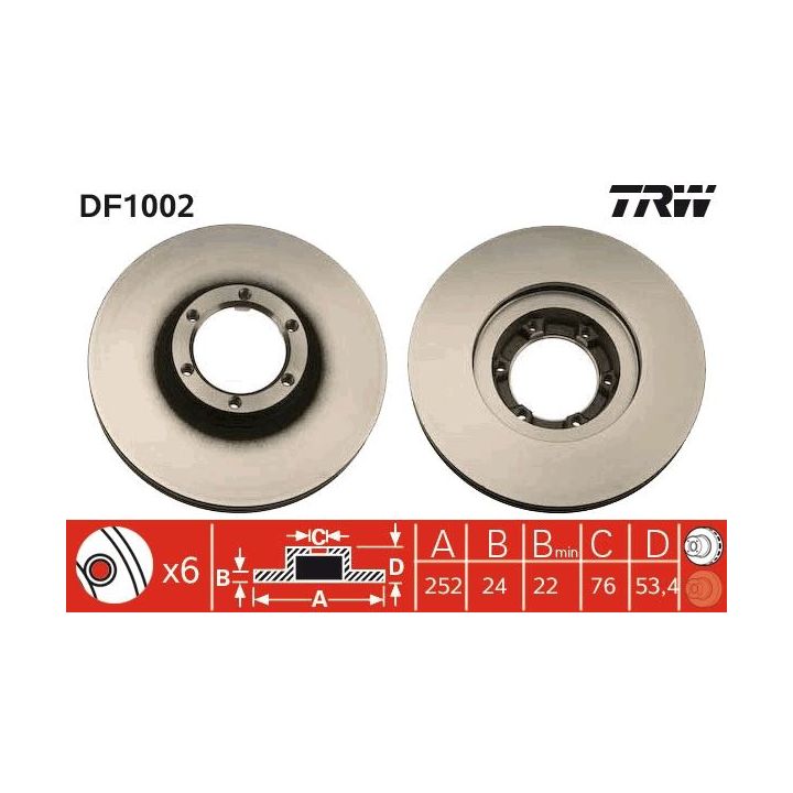 Stabdžių diskas TRW DF1002