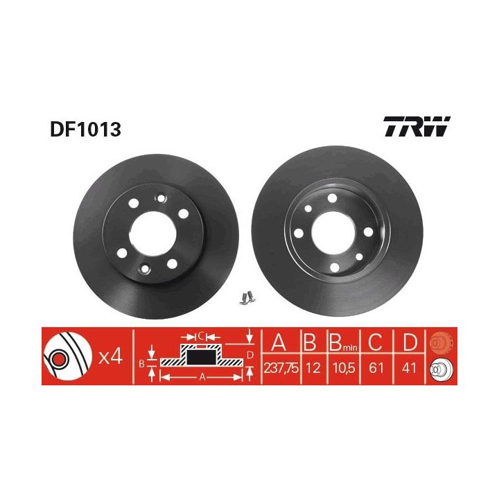 Stabdžių diskas TRW DF1013