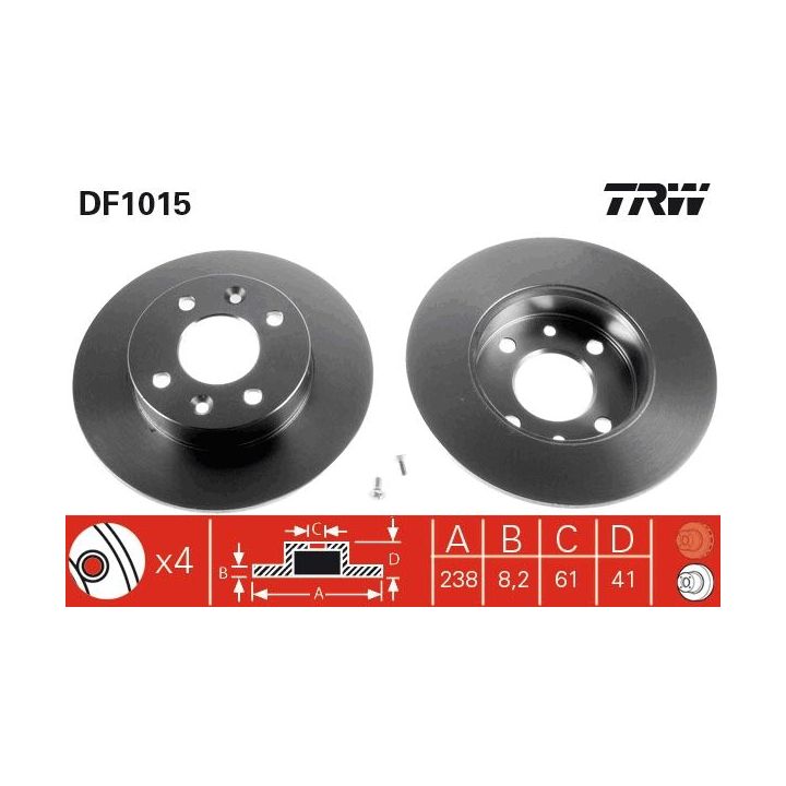 Stabdžių diskas TRW DF1015