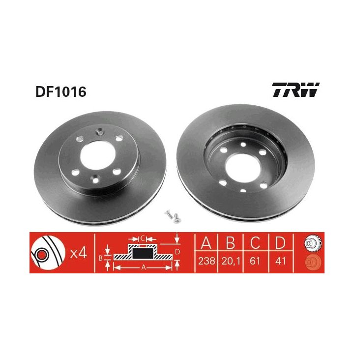 Stabdžių diskas TRW DF1016