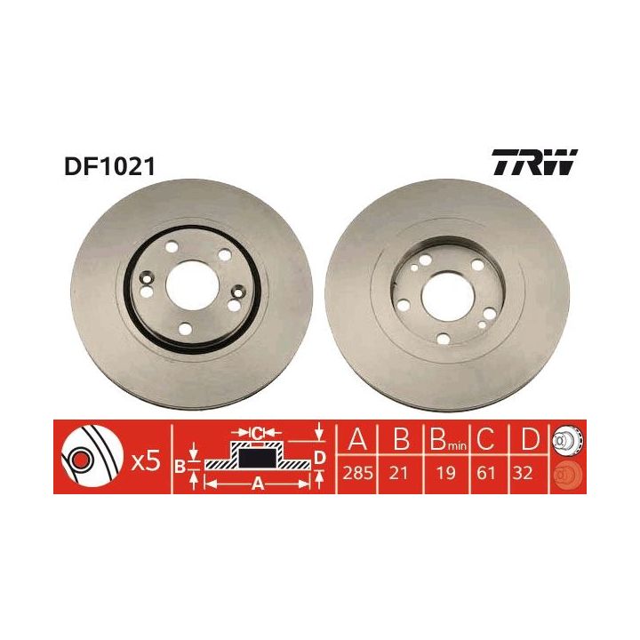 Stabdžių diskas TRW DF1021