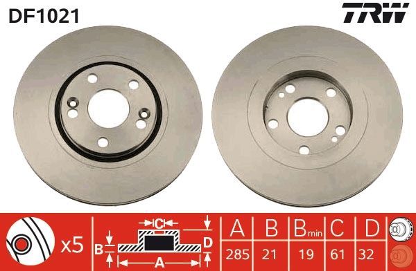 Stabdžių diskas TRW DF1021