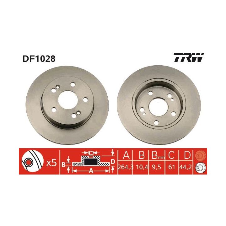 Stabdžių diskas TRW DF1028