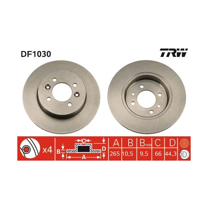 Stabdžių diskas TRW DF1030