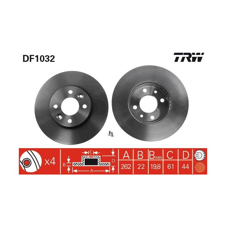 Stabdžių diskas TRW DF1032