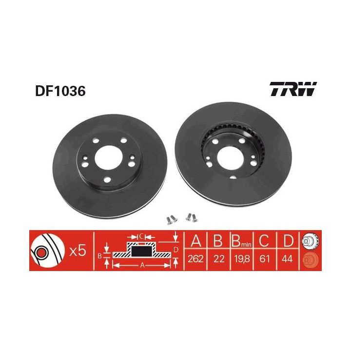 Stabdžių diskas TRW DF1036
