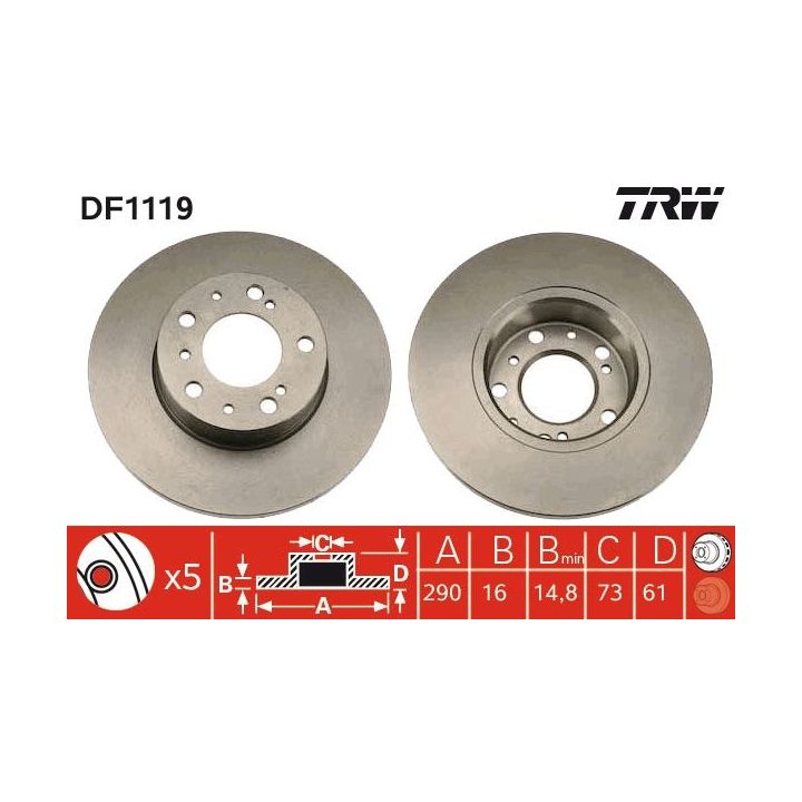 Stabdžių diskas TRW DF1119