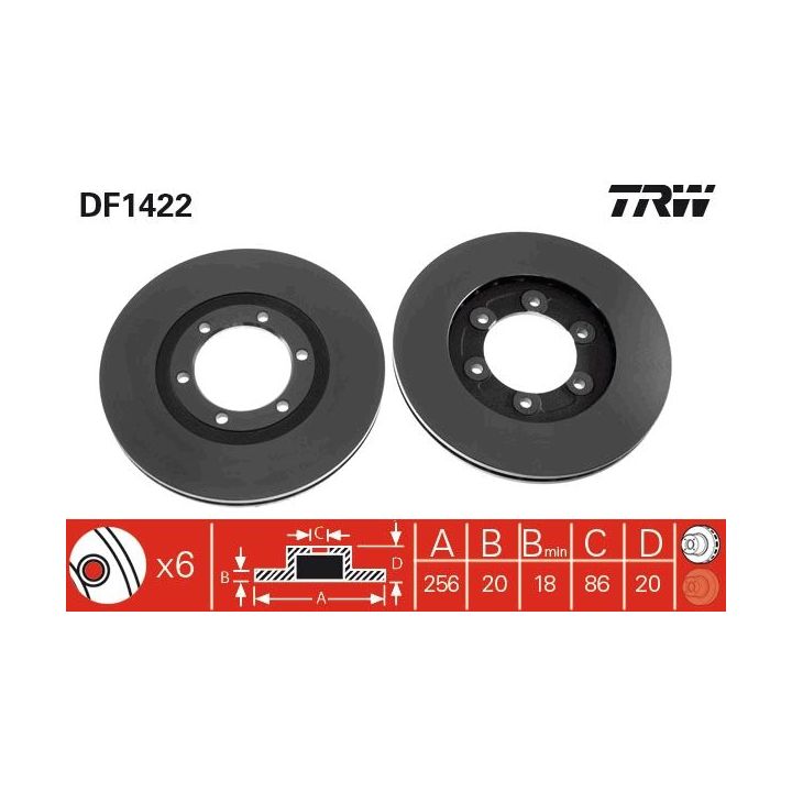 Stabdžių diskas TRW DF1422