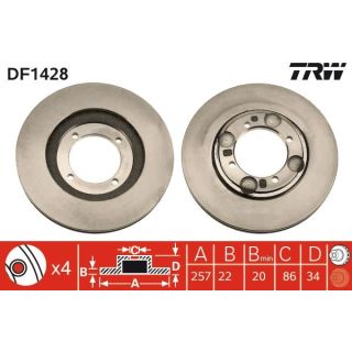 Stabdžių diskas TRW DF1428
