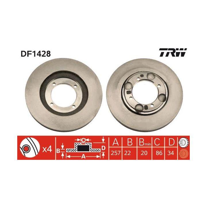 Stabdžių diskas TRW DF1428
