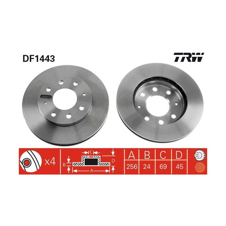 Stabdžių diskas TRW DF1443