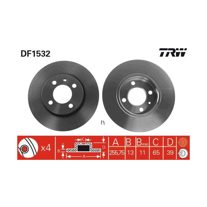 Stabdžių diskas TRW DF1532