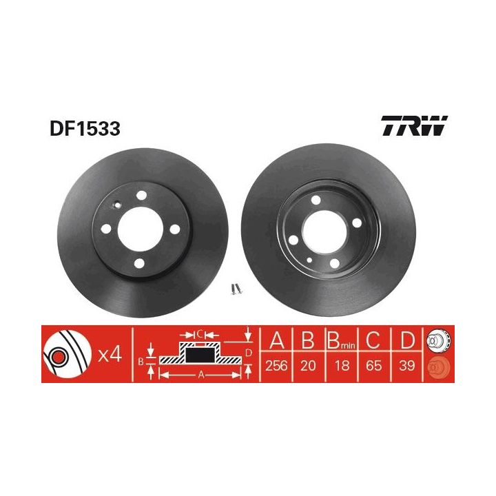 Stabdžių diskas TRW DF1533