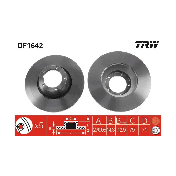 Stabdžių diskas TRW DF1642