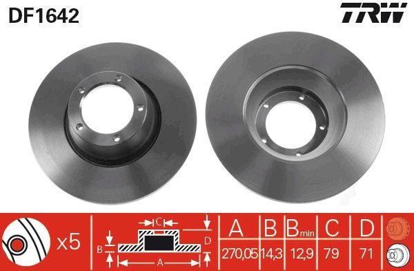 Stabdžių diskas TRW DF1642