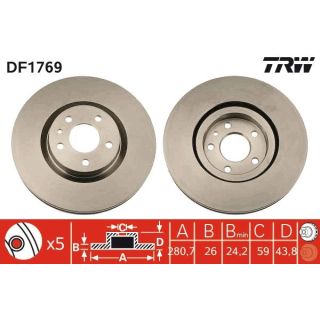 Stabdžių diskas TRW DF1769