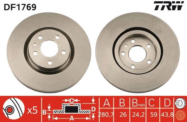 Stabdžių diskas TRW DF1769