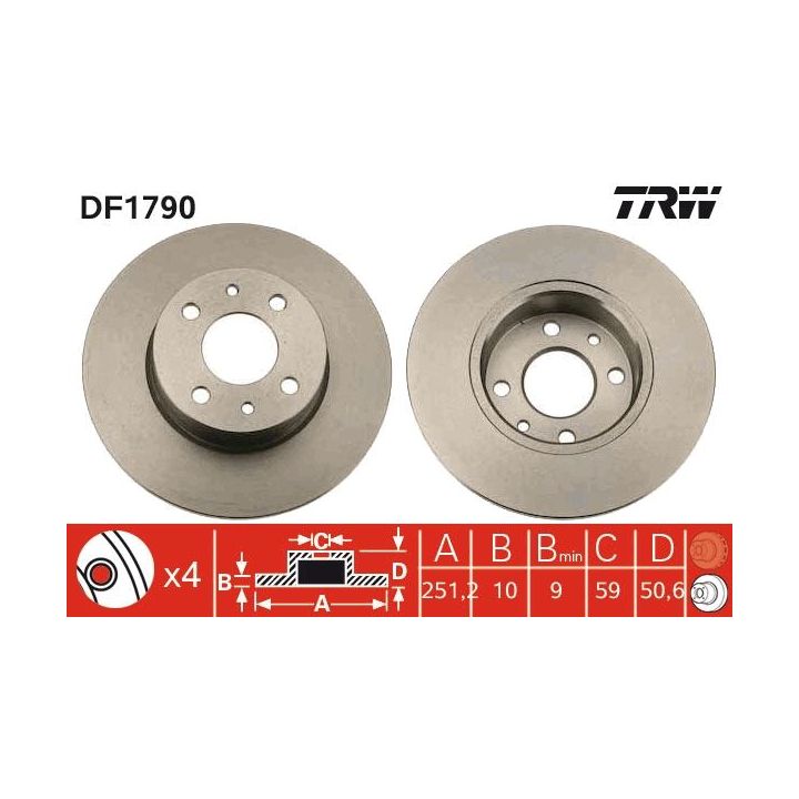 Stabdžių diskas TRW DF1790