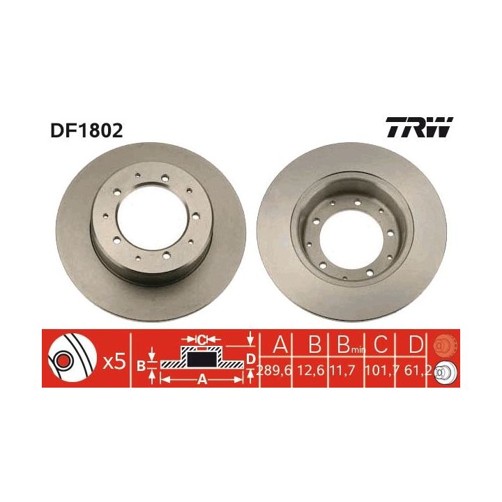 Stabdžių diskas TRW DF1802
