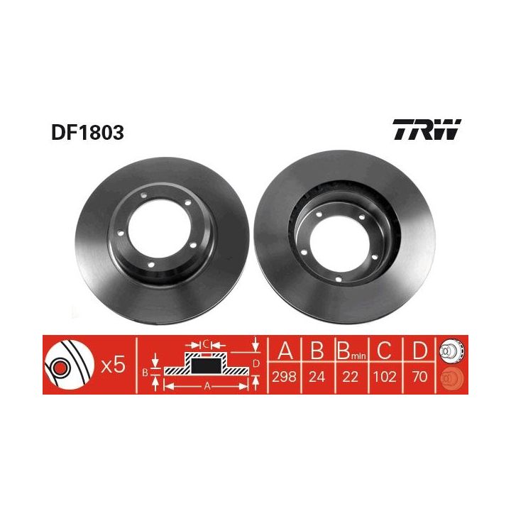 Stabdžių diskas TRW DF1803