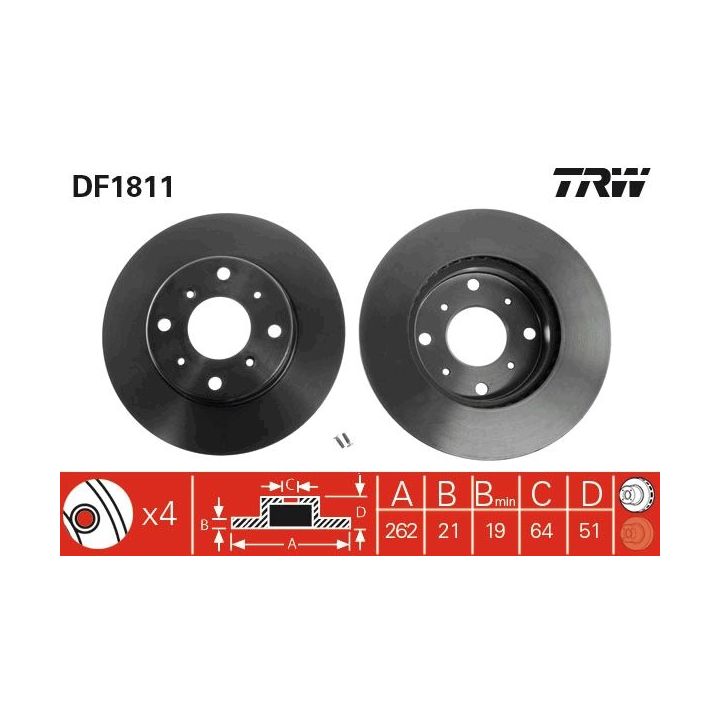 Stabdžių diskas TRW DF1811
