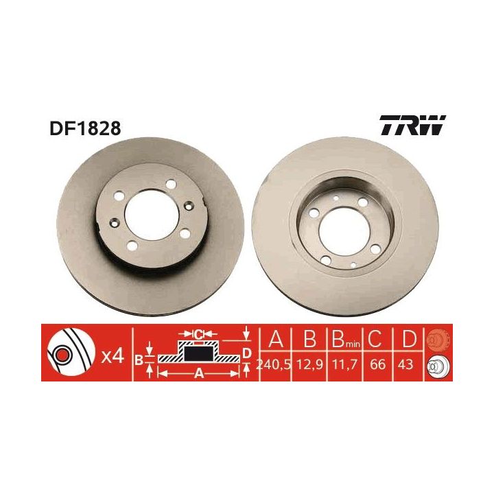 Stabdžių diskas TRW DF1828