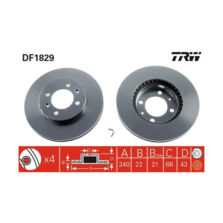 Stabdžių diskas TRW DF1829
