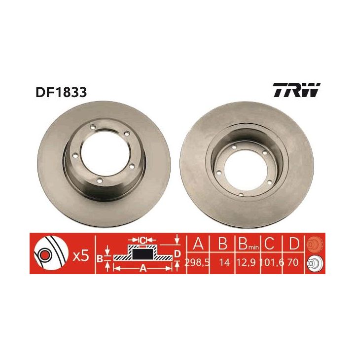 Stabdžių diskas TRW DF1833