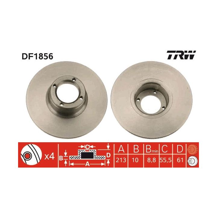 Stabdžių diskas TRW DF1856